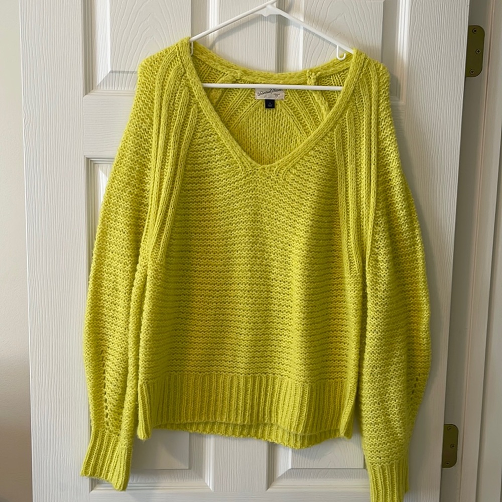 Universal Thread yellow cable knit v neck sweater